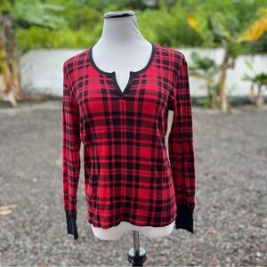 Victoria’s Secret Plaid Thermal Long Sleeve Pajama Top